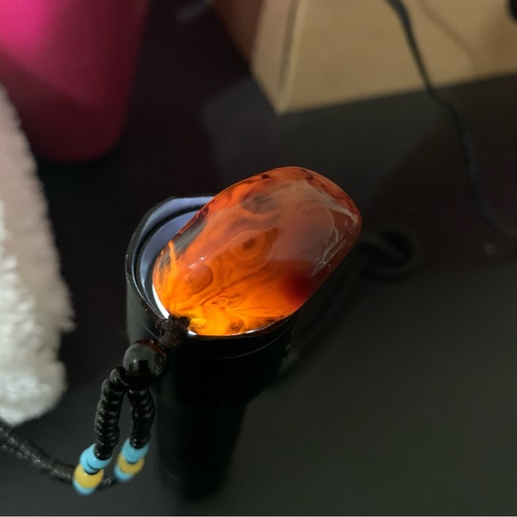 Natural Evil Eye Botswana Agate Pendant Stone Necklace - Picture 4 of 8